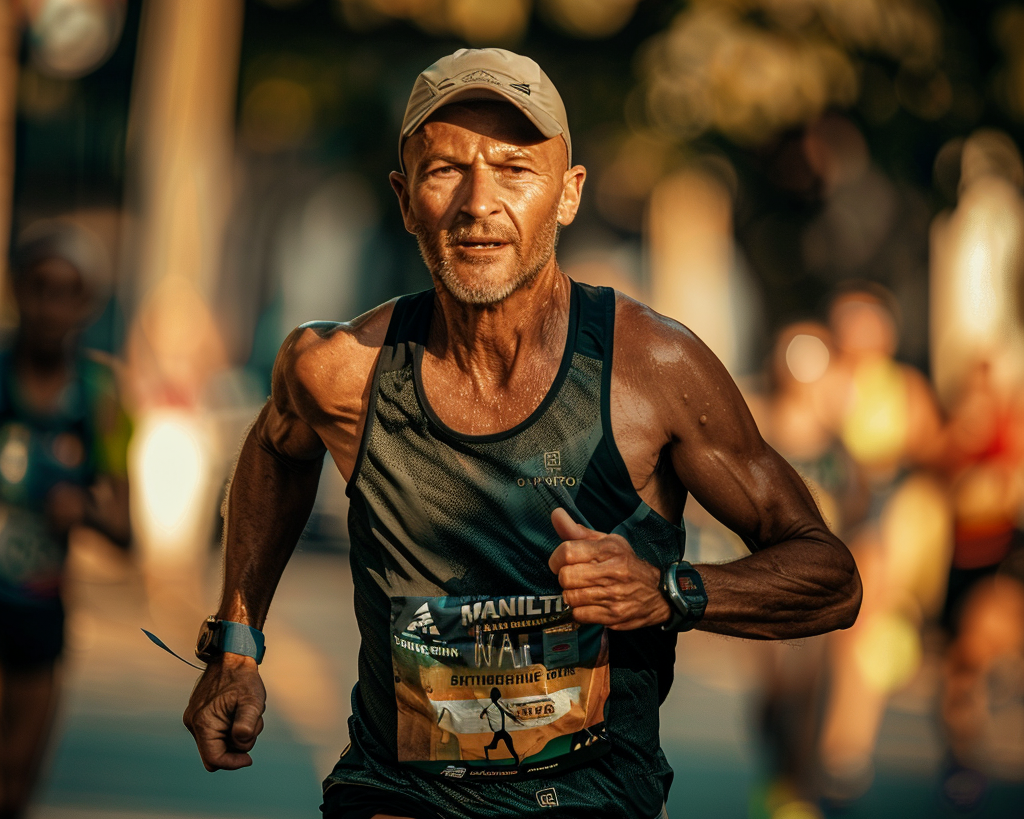 a running person on an maraton